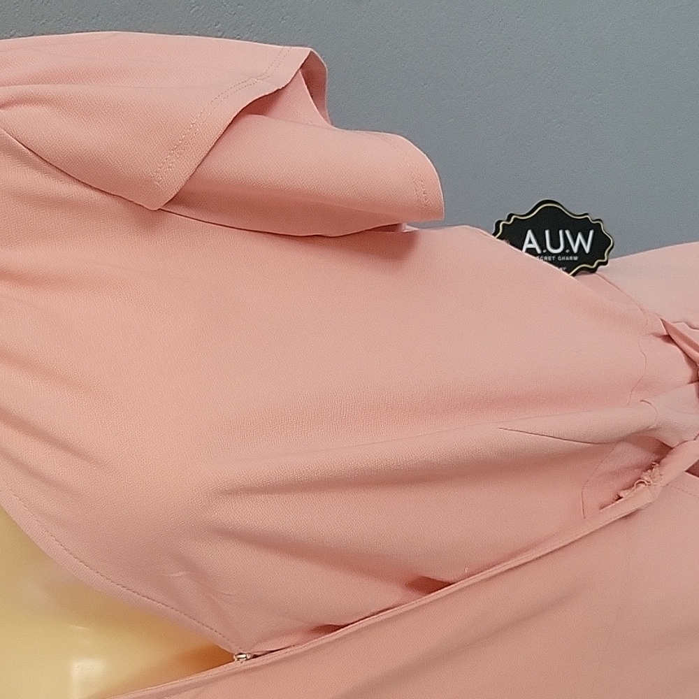 AUW Blush Pink Wrap Blouse - Picture 2 of 8